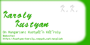 karoly kustyan business card